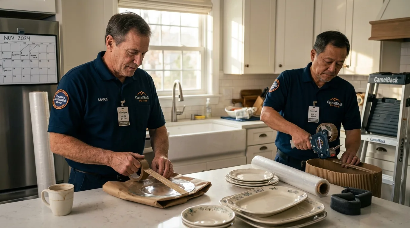 Professional crew packing kitchen dishware in Saint Robert, MO